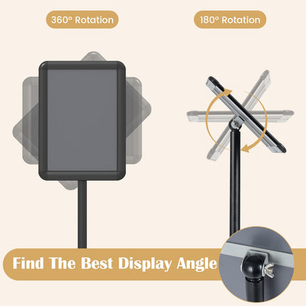 Goplus 8.5 x 11 Inch Height Adjustable Floor Standing Poster Stand with Snap-Open Frame