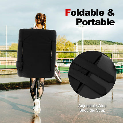 Goplus Stadium Seating for Bleachers, Folding Bleacher Chair with Back Support, 6 Reclining Positions