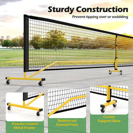 22FT Regulation Size Pickle Ball Net System with Strong Metal Frame