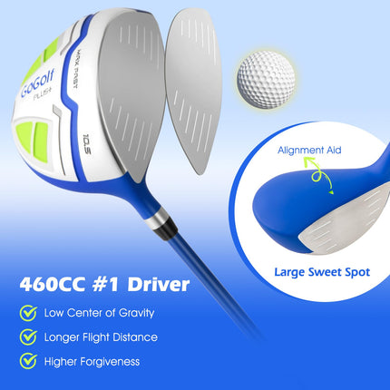 Goplus Right Hand Complete Golf Club Set for Men w/ Golf Stand Bag