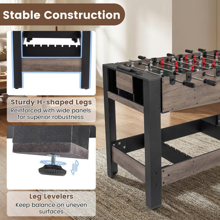 Goplus 49" Combo Game Table with Foosball Pool Billiards & Table Tennis for Adults