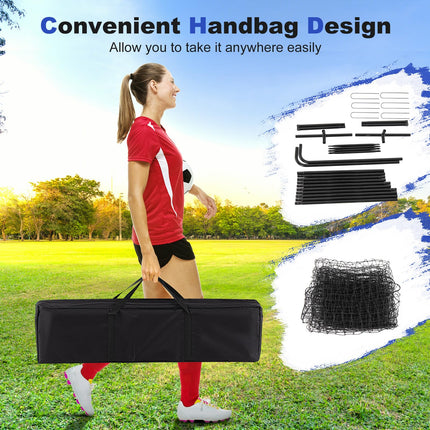 Goplus Soccer Rebounder Net, 12FTx6FT Soccer Training Equipment w/Portable Carrying Bag