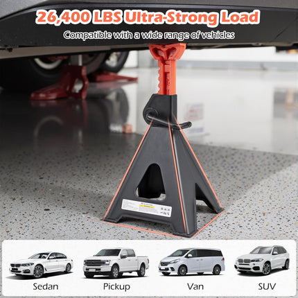 Goplus Jack Stands 12 Ton, 2/4 Pack 26,400 LBS Jack Stand with 19"-29.5" Adjustable Lifting Height