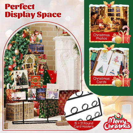 Goplus 2 Pack Christmas Tree Photo Holder with 36 Round Clips