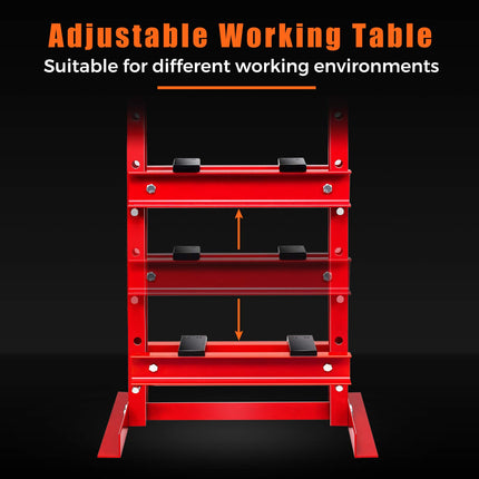 Goplus 12 Ton Hydraulic Shop Floor Press with Steel Plates Adjustable Working Table