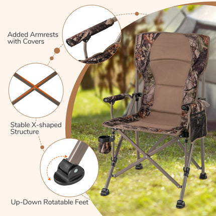 Goplus 400 LBS Support Lawn Chair with Armrests with Covers