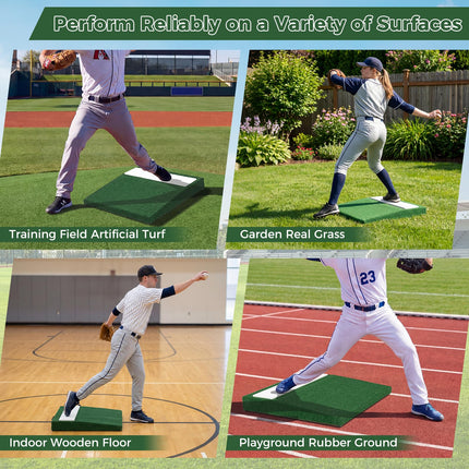 Goplus 27" x 27" x 4" Pitching Mound with Baseball Carry Handle & Anti-Fade Turf