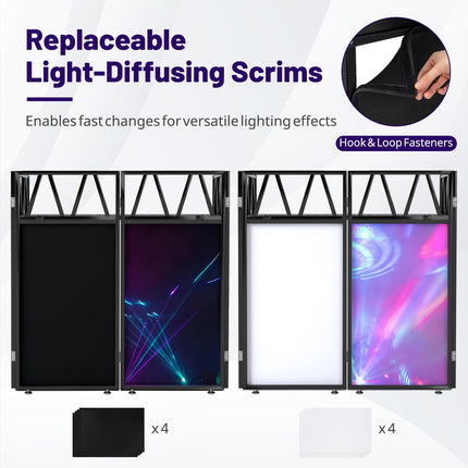 Goplus Portable DJ Booth with Scrims & Carrying Bag for Events Parties Weddings