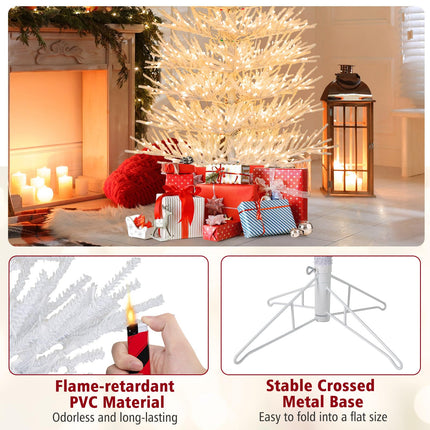 Goplus 7ft Pre-Lit Artificial Christmas Tree with 923 Multicolored LED RGB Lights & Remote