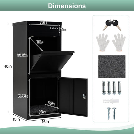 Goplus Package Delivery Boexes for Home Office (16" x 15" x 40.5")