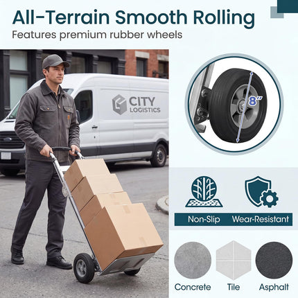 Goplus Heavy-Duty Folding Hand Truck | 600 LBS Aluminum Dolly Cart