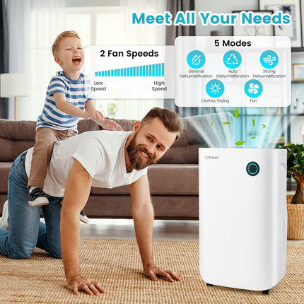 4500 Sq. Ft Quiet Dehumidifier, 1.7 Gallon Water Tank, 73-Pint/Day, Water Full Auto Shut Off