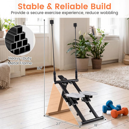 Goplus Stair Stepper Foldable Vertical Climber Exercise Machine with Detachable Handlebar