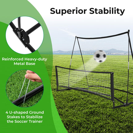 Goplus Soccer Trainer 80”x40”, 2-in-1 Soccer Rebounder Net with Carrying Bag