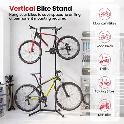 Goplus 4 Bike Storage Rack Indoor Freestanding Bike Rack for Garage