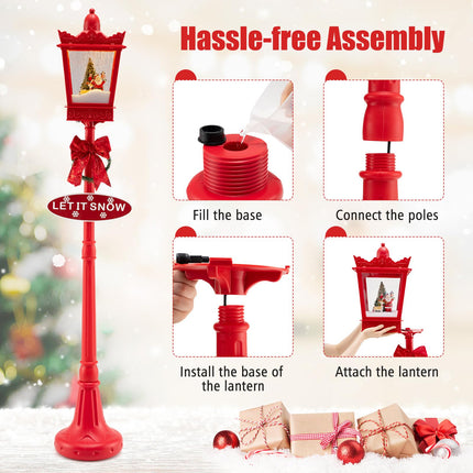 Goplus 8 ft 2-in1 Musical Christmas Snow Globe w/Warm White LED Lights Snowy Effects Santa Scene