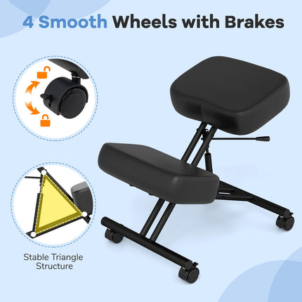 Goplus Kneeling Chair w/Adjustable Height & Thickened Sponge Cushion