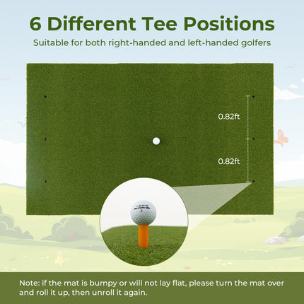 Goplus Golf Mat, 5x3ft/5x4ft Golf Hitting Mat 20/25/27/32mm Thick w/2 Alignment Sticks & 2 Golf Tees