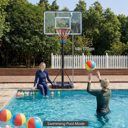 Goplus 5.6-10 FT Adjustable Basketball Hoop Goal System with Shatterproof Backboard