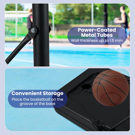 Goplus Portable 3.3- 10FT Adjustable Basketball Goal System w/Shatterproof PC Backboard