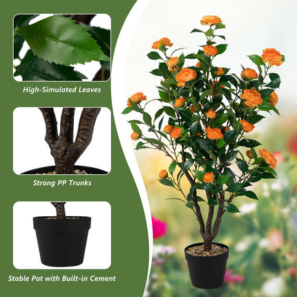 40" Artificial Camellia Tree - Goplus