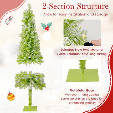 Goplus Pre-Lit Whimsical Christmas Tree Bendable Grinchs Xmas Tree for Home Decoration