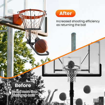 Goplus Basketball Return Attachment Heavy-Duty 180 Degree Rotatable Basketball Rebounder