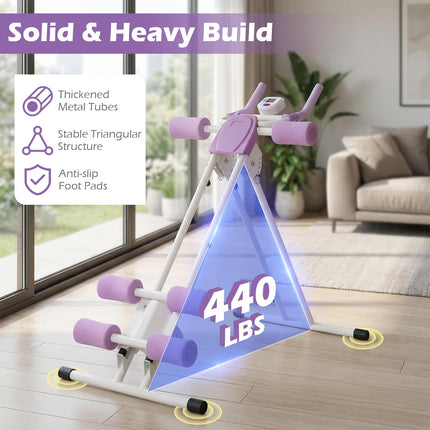 Goplus Foldable Ab Trainer w/6 Inclined Angles & LCD Display for Home Gym