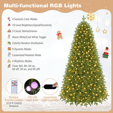 Goplus 6.3 FT Smart Pre-Lit Christmas Tree with 936 Branch Tips & 42 Lighting Modes