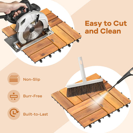Goplus 27 PCS Interlocking Patio Deck Tile Tool-Free Installation