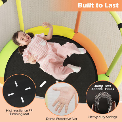 Goplus 55" Toddler Trampoline w/ Hammock Basketball Hoop & Punching Bag