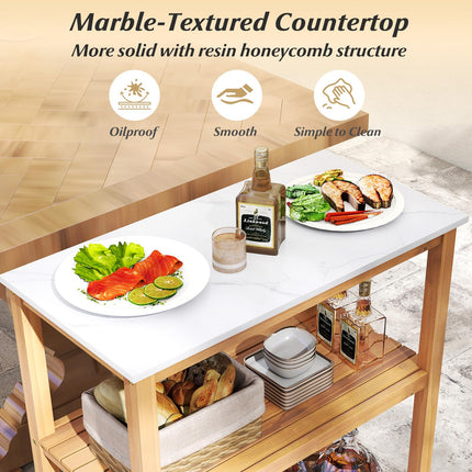 Goplus Patio Wooden Sideboard Kitchen Buffet Organizer for Backyard Garden