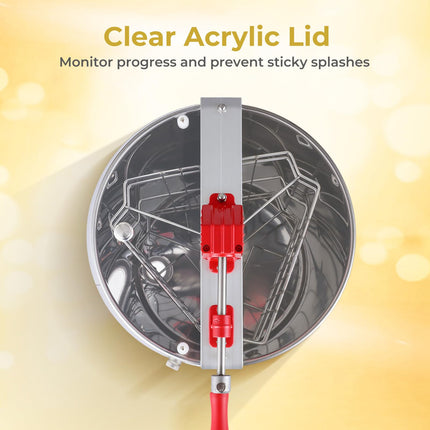 Goplus 3 Frame Manual Honey Extractor with Bottom Gravity Flow Gate & Clear Lid