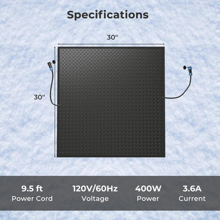 Goplus Heated Snow Melting Mat, Heated Outdoor Mat for Winter Snow Removal