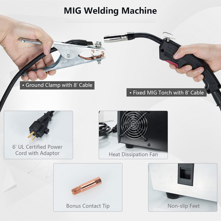 Goplus MIG 140 Welder, Flux Cored Welding Machine - GoplusUS