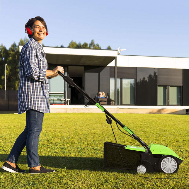 Goplus 2-in-1 Lawn Dethatcher 12Amp, 3 Level Depth Adjustable Weeder - GoplusUS