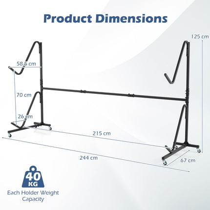 Goplus Freestanding Kayak Storage Rack for 2 Kayaks | SUP & Canoe Holder for Indoor & Outdoor
