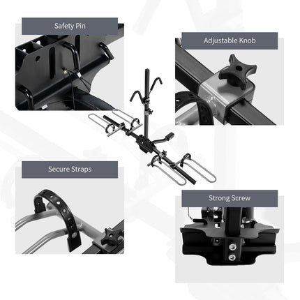Goplus Hitch Mount Bike Rack, Folding 2-Bike Platform Style Carrier for MTB - GoplusUS