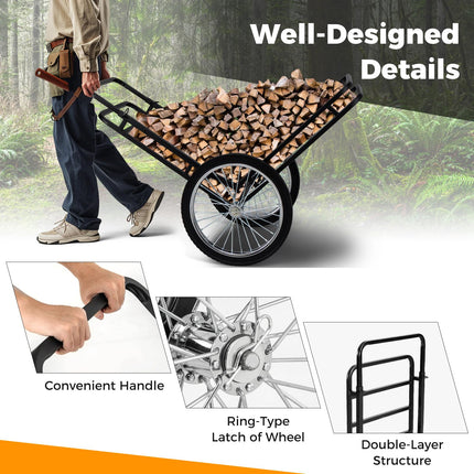 Goplus 550 LBS Double-Layer Deer Cart with 20 Inch Rubber Wheels
