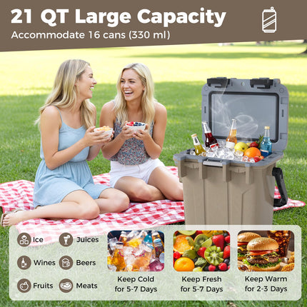 Goplus 21QT Ultra-Light Injection Molded Cooler with Swing-up Handle & Bottle Opener