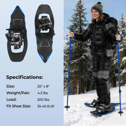 Goplus 25 Inches Snow Shoes for Men Women Youth Kids | Light Weight Aluminum Terrain Snowshoes