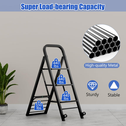 Goplus 2 in 1 Convertible Hand Truck Dolly and Step Ladder