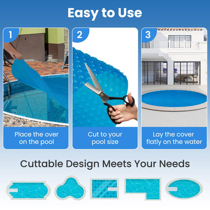 Goplus Round Pool Cover with Carrying Bag for In-Ground and Above-Ground Swimming Pools