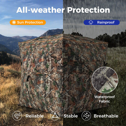 Goplus 3 in 1 Multifunctional Hunting Blind, 360° One-Way See-Through Hunting Tent w/Skylight