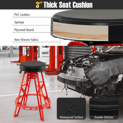 Goplus 400 LBS Meachanic Chair with 3" Thick Padded Seat for Work Shop Auto Repair