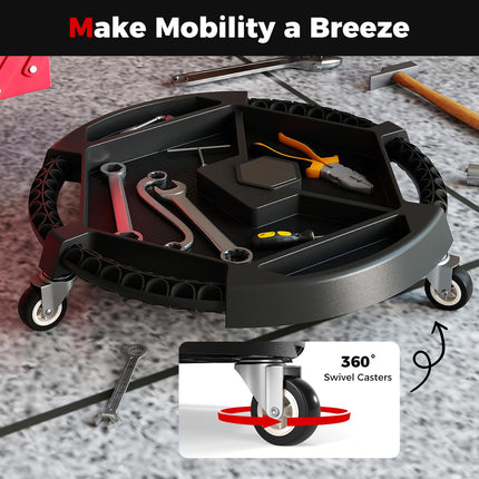 Goplus Mobile Automotive Tool Tray with 3 Swivel Casters & 4 Compartments