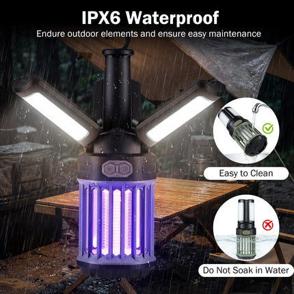 Goplus Outdoor Bug Zapper with Foldable Camping Lantern USB-C Rechargeable