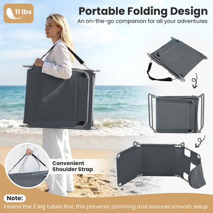 Goplus Tanning Chair Portable Lightweight 10.5LBS Beach Lounger(1/2)