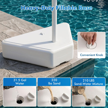 Goplus Pool Basketball Hoop w/Adjustable Height & 39IN Shatterproof Backboard