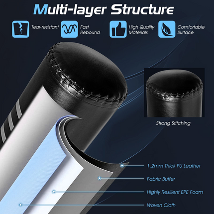 Goplus Freestanding Punching Bag 70", 220lbs Heavy Boxing Bag with Gloves, Shock Absorber, 12 Suction Cup Base - GoplusUS